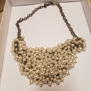 Jcrew Pearl Bib Cluster Statement Necklace